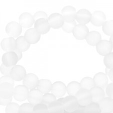 Glass beads matt 4mm White